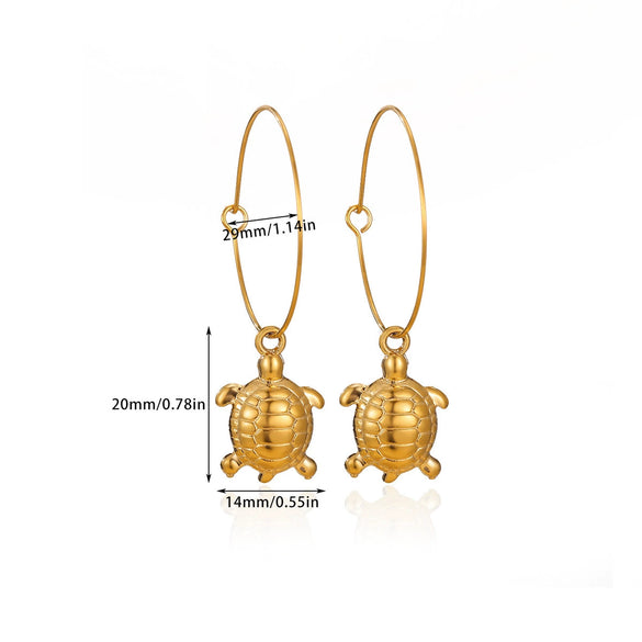 Wholesale Unisex Gold Plated Stainless Steel Rope Chain Necklace With Diamond Turtle Pendant Marine Series High End Jewelry