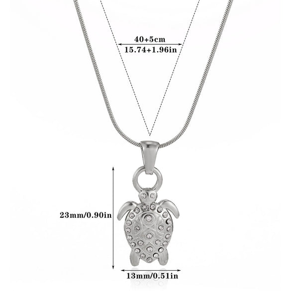 Wholesale Unisex Gold Plated Stainless Steel Rope Chain Necklace With Diamond Turtle Pendant Marine Series High End Jewelry
