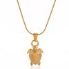 Wholesale Unisex Gold Plated Stainless Steel Rope Chain Necklace With Diamond Turtle Pendant Marine Series High End Jewelry