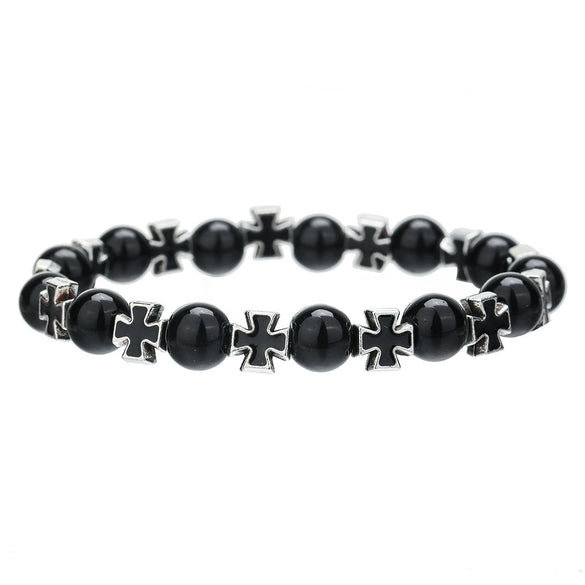 Wholesale Unisex Handmade Black Onyx Cat's Eye Stretch Bracelet