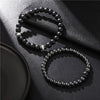 Wholesale Unisex Handmade Geometric Black Frosted Copper Bead Bracelet Accessories