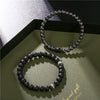 Wholesale Unisex Handmade Geometric Black Frosted Copper Bead Bracelet Accessories