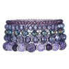 Wholesale Unisex Handmade Geometric Glass Multi Layer Stacked Elastic Bracelet