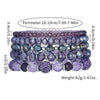 Wholesale Unisex Handmade Geometric Glass Multi Layer Stacked Elastic Bracelet
