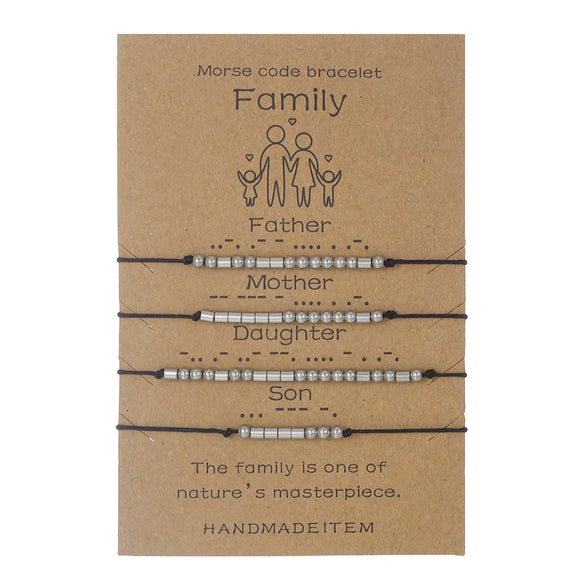 Wholesale Unisex Handmade Geometric Stainless Steel Woven Bead Bracelet For Family Friends