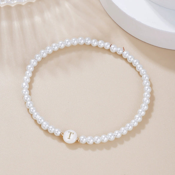 Wholesale Unisex Handmade Imitation Pearl Bracelet With Letters Numbers Text
