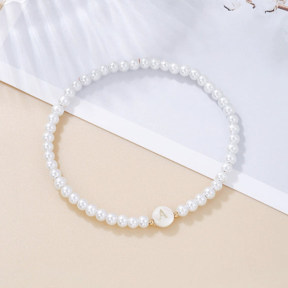 Wholesale Unisex Handmade Imitation Pearl Bracelet With Letters Numbers Text