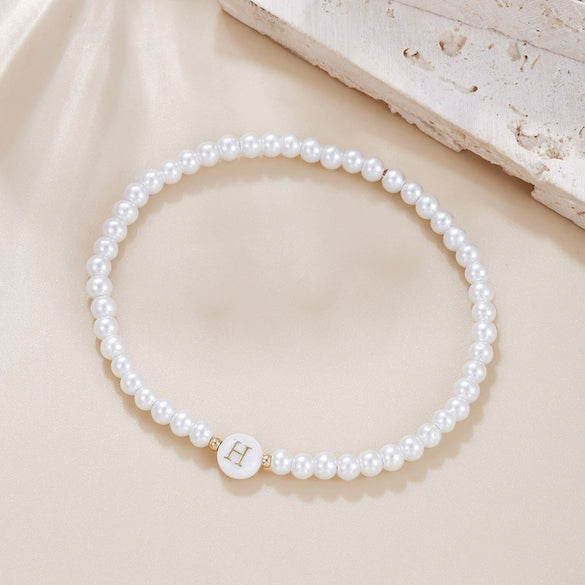 Wholesale Unisex Handmade Imitation Pearl Bracelet With Letters Numbers Text