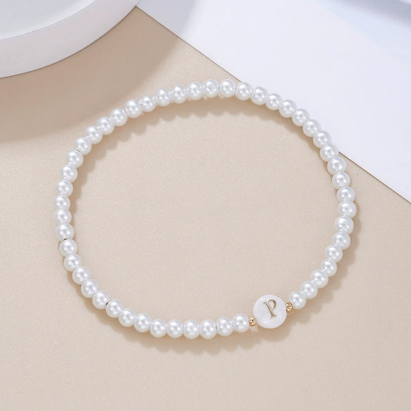Wholesale Unisex Handmade Imitation Pearl Bracelet With Letters Numbers Text