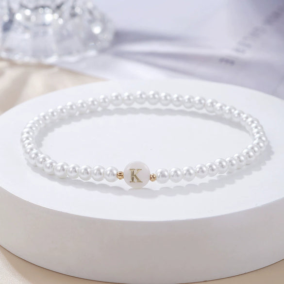 Wholesale Unisex Handmade Imitation Pearl Bracelet With Letters Numbers Text