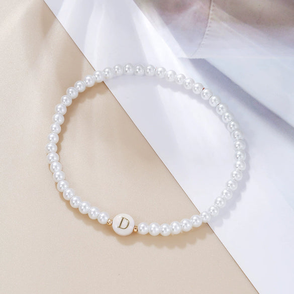 Wholesale Unisex Handmade Imitation Pearl Bracelet With Letters Numbers Text