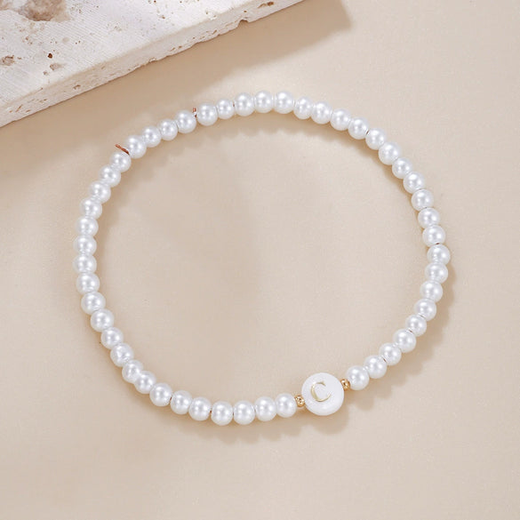 Wholesale Unisex Handmade Imitation Pearl Bracelet With Letters Numbers Text