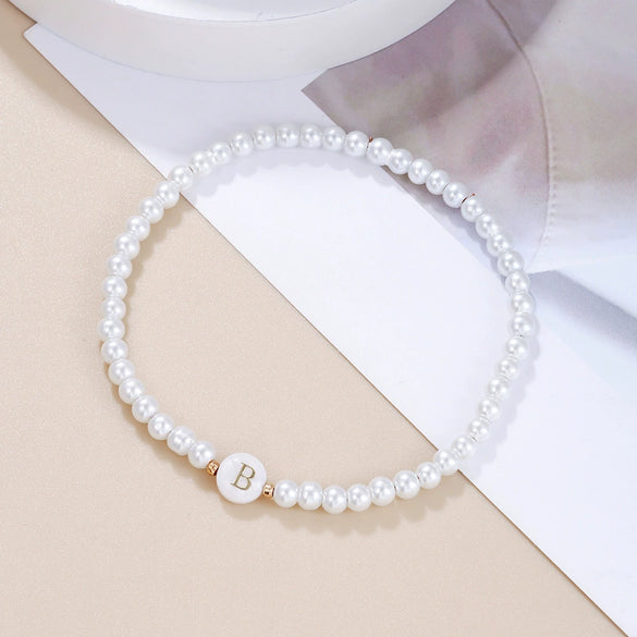 Wholesale Unisex Handmade Imitation Pearl Bracelet With Letters Numbers Text