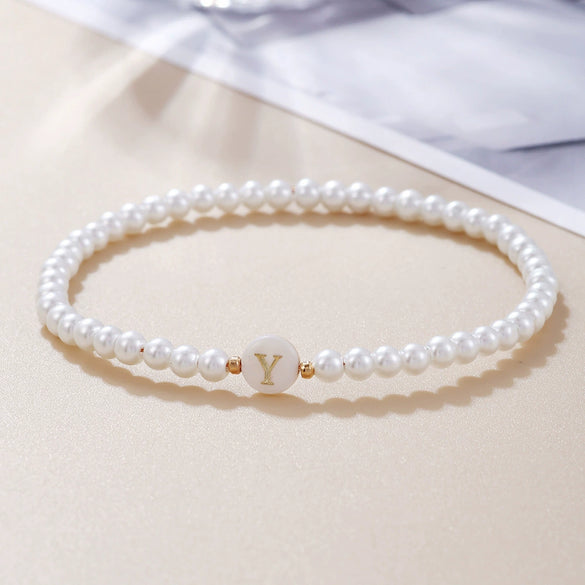 Wholesale Unisex Handmade Imitation Pearl Bracelet With Letters Numbers Text