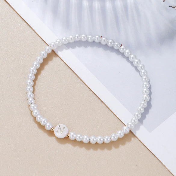 Wholesale Unisex Handmade Imitation Pearl Bracelet With Letters Numbers Text