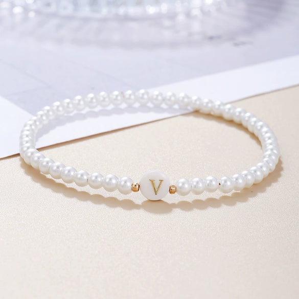 Wholesale Unisex Handmade Imitation Pearl Bracelet With Letters Numbers Text