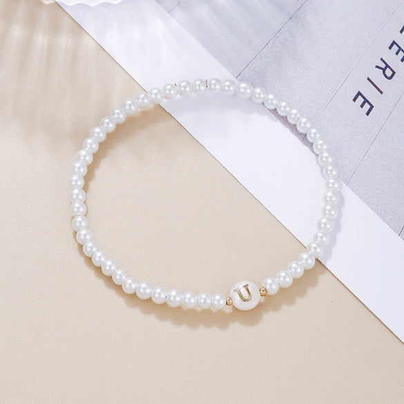 Wholesale Unisex Handmade Imitation Pearl Bracelet With Letters Numbers Text