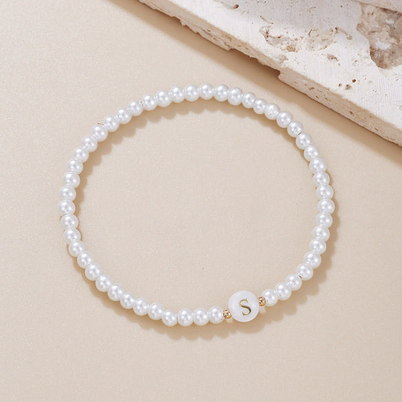 Wholesale Unisex Handmade Imitation Pearl Bracelet With Letters Numbers Text