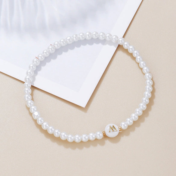Wholesale Unisex Handmade Imitation Pearl Bracelet With Letters Numbers Text