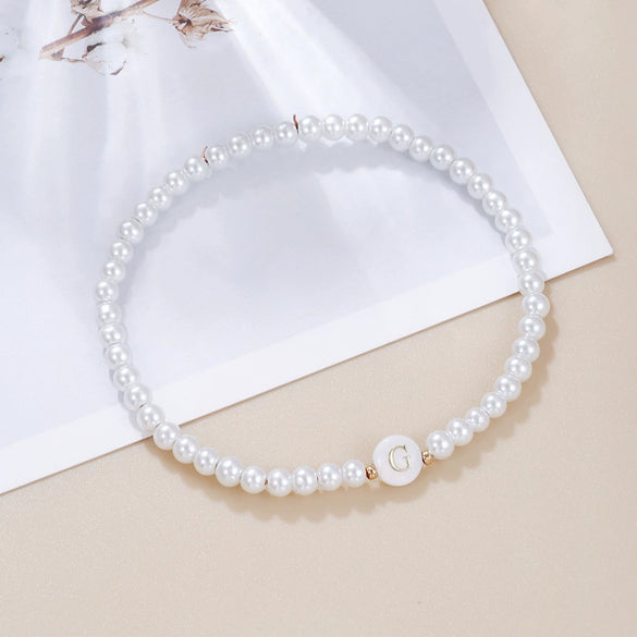 Wholesale Unisex Handmade Imitation Pearl Bracelet With Letters Numbers Text