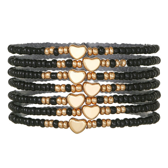 Wholesale Unisex Handmade Love Bracelet With Rice Beads Alloy