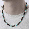 Wholesale Unisex Handmade Natural Turquoise Coconut Shell And Wood Beads Geometric Style O Chain Necklace
