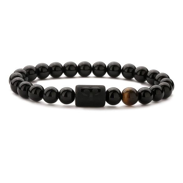 Wholesale Unisex Handmade Twelve Constellation Agate Elastic Bracelet