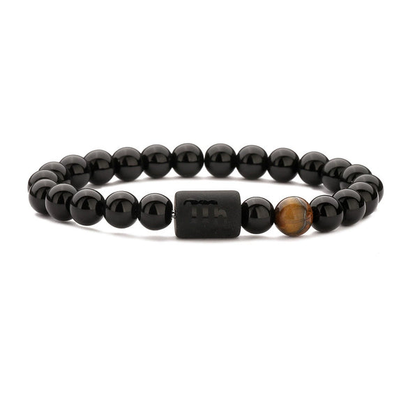Wholesale Unisex Handmade Twelve Constellation Agate Elastic Bracelet