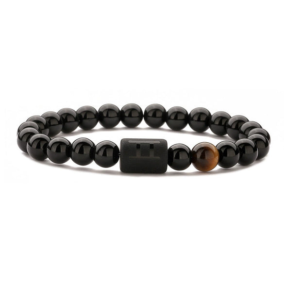 Wholesale Unisex Handmade Twelve Constellation Agate Elastic Bracelet