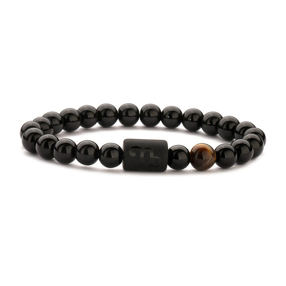 Wholesale Unisex Handmade Twelve Constellation Agate Elastic Bracelet