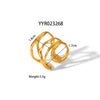 Wholesale Unisex Heart Shaped Opening Adjustable Stainless Steel Ring With Pvd Furnace Real Gold Electroplating