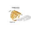 Wholesale Unisex Heart Shaped Opening Adjustable Stainless Steel Ring With Pvd Furnace Real Gold Electroplating