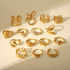 Wholesale Unisex Heart Shaped Opening Adjustable Stainless Steel Ring With Pvd Furnace Real Gold Electroplating