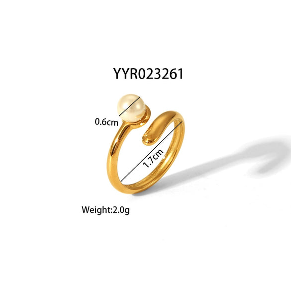 Wholesale Unisex Heart Shaped Opening Adjustable Stainless Steel Ring With Pvd Furnace Real Gold Electroplating