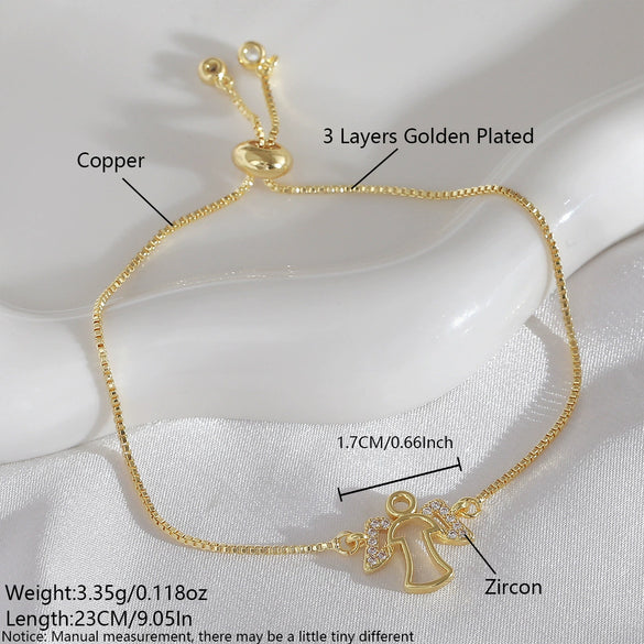 Wholesale Unisex Highend Angel Bracelet Copper Electroplating Hand Jewelry