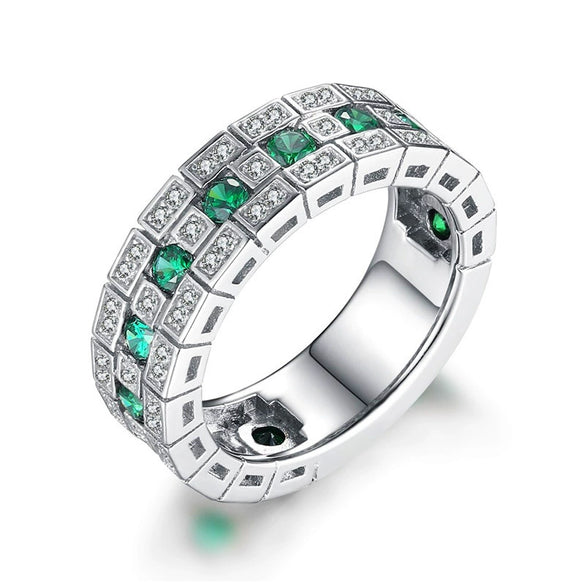 Wholesale Unisex Highend Geometric Copper Ring Inlaid Zircon