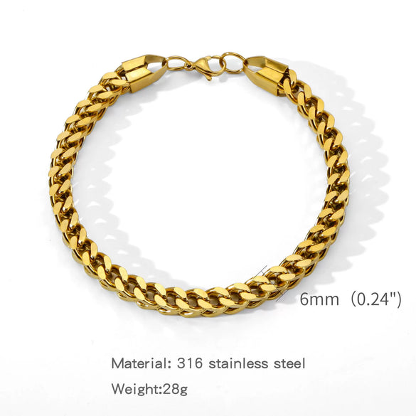 Wholesale Unisex Highend Geometric Stainless Steel Foursided Square Threedimensional Bracelet With Electroplating