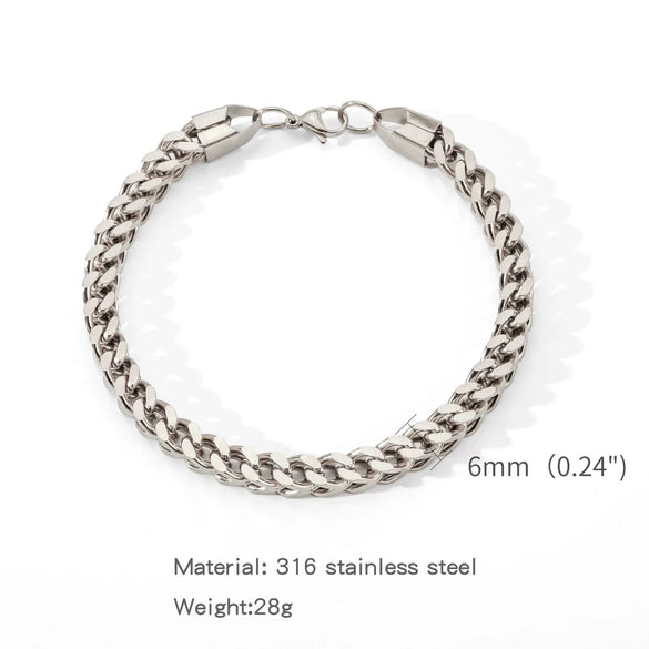 Wholesale Unisex Highend Geometric Stainless Steel Foursided Square Threedimensional Bracelet With Electroplating