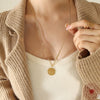 Wholesale Unisex Hip Hop Fashion Figure Letter Round Pendant Necklace Made Of Titanium Steel With Geometric Pattern