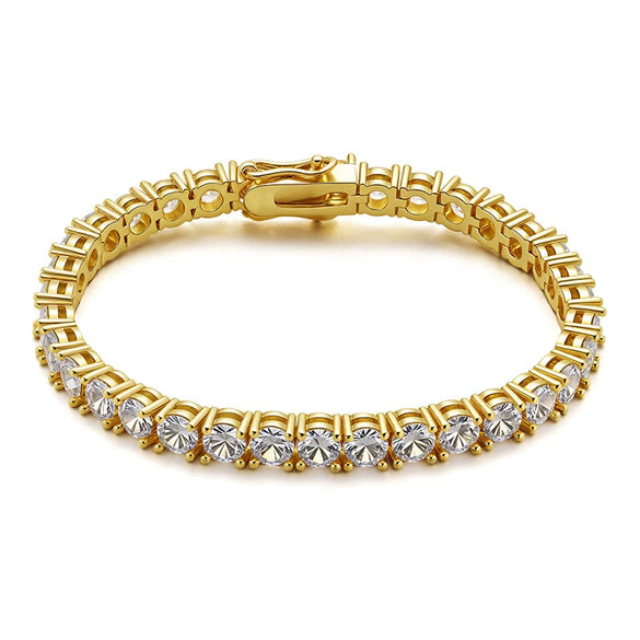 Wholesale Unisex Hip Hop Geometric Diamondencrusted Melon Seed Chain Bracelet And Necklace With Artificial Crystal And Copper 18K Gold Plated Pendant