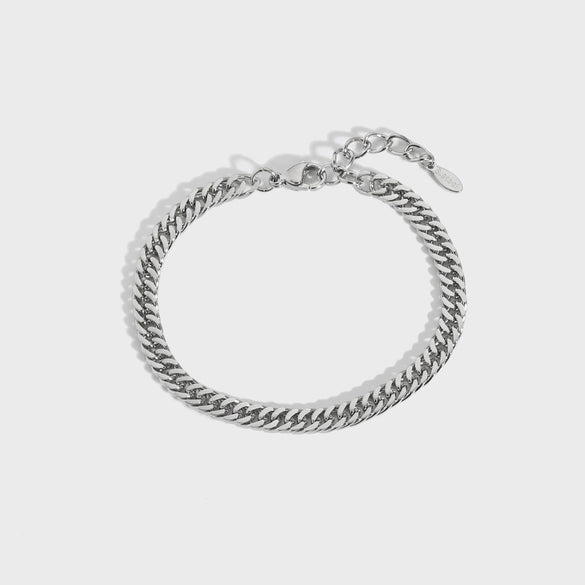 Wholesale Unisex Hip Hop Stainless Steel Cuban Chain Bracelet With Geometric Design And Stainless Steel Color Treatment