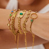 Wholesale Unisex Hip Hop Style Geometric Stainless Steel Gold Plated Chain Bracelet