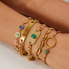Wholesale Unisex Hip Hop Style Geometric Stainless Steel Gold Plated Chain Bracelet