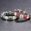 Wholesale Unisex Hiphop Geometric Silver Diamond Ring