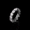 Wholesale Unisex Hiphop Geometric Silver Diamond Ring