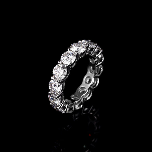 Wholesale Unisex Hiphop Geometric Silver Diamond Ring