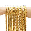 Wholesale Unisex Hiphop Jewelry Stainless Steel Cuban Chain Necklace With Geometric Pattern Vacuum Goldplated
