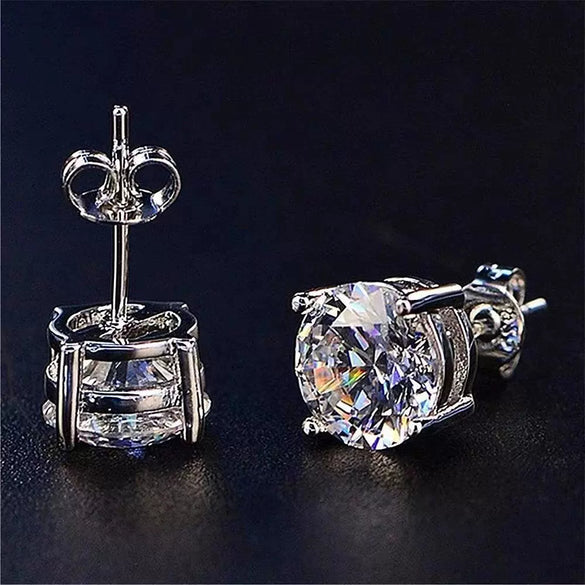 Wholesale Unisex Hiphop Round Tassel Inlaid Zircon Fourclaw Earrings Copper Material Set With Gems