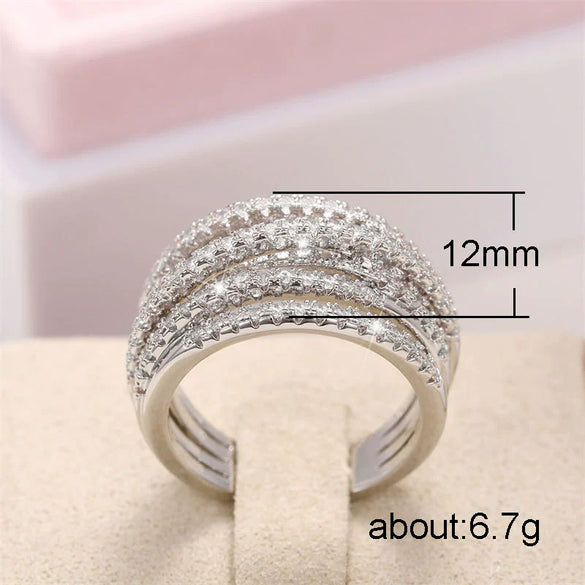 Wholesale Unisex Hiphop Style Copper Geometric Line Winding Ring And Women's Irregular Multilayer Geometric Zircon Bracelet