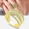 Wholesale Unisex Hiphop Style Copper Geometric Line Winding Ring And Women's Irregular Multilayer Geometric Zircon Bracelet